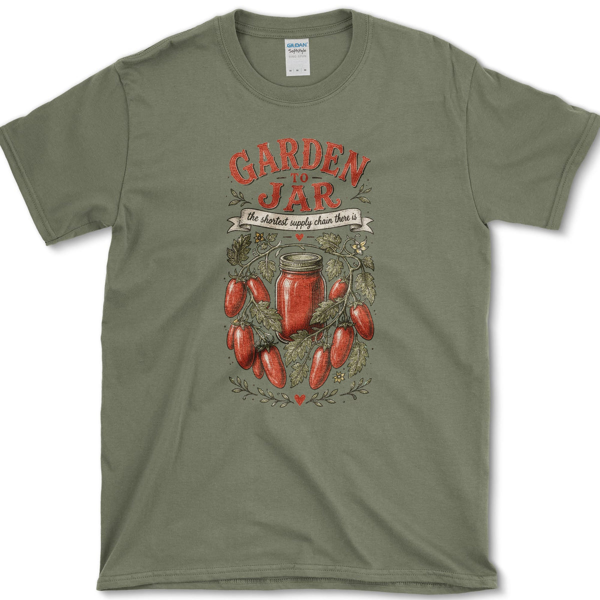Garden To Jar T-Shirt S / Military Green Essential Tees