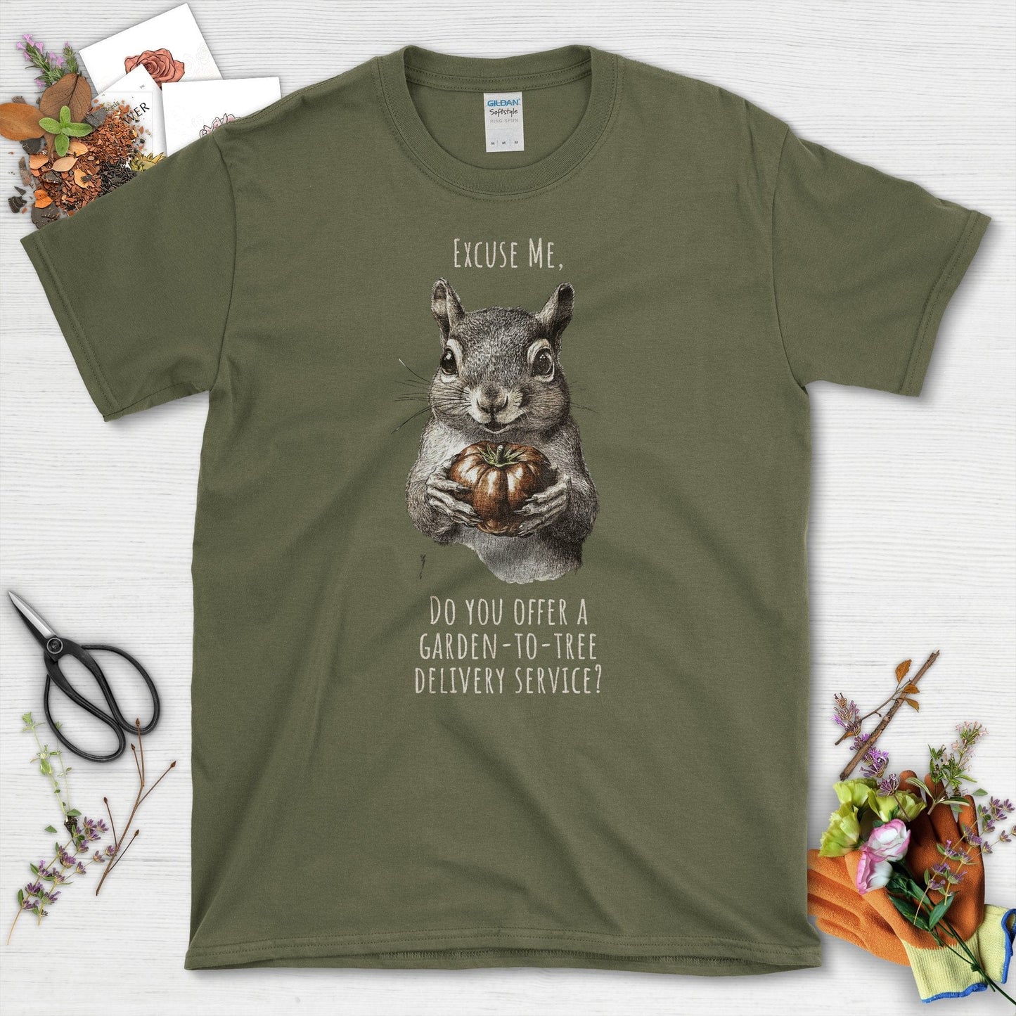 Garden to Tree Delivery T-Shirt Military Green / S T-Shirt