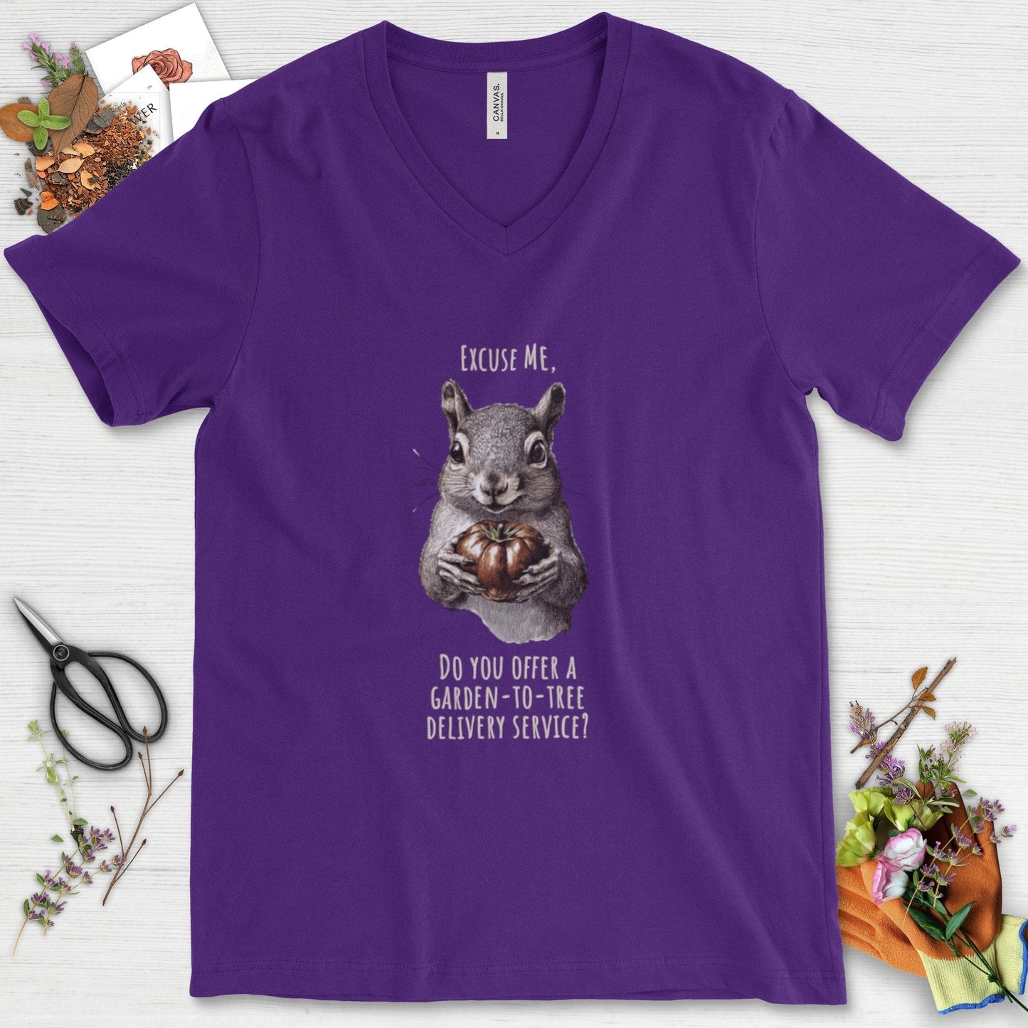 Garden to Tree Delivery V-Neck Team Purple / S T-Shirt