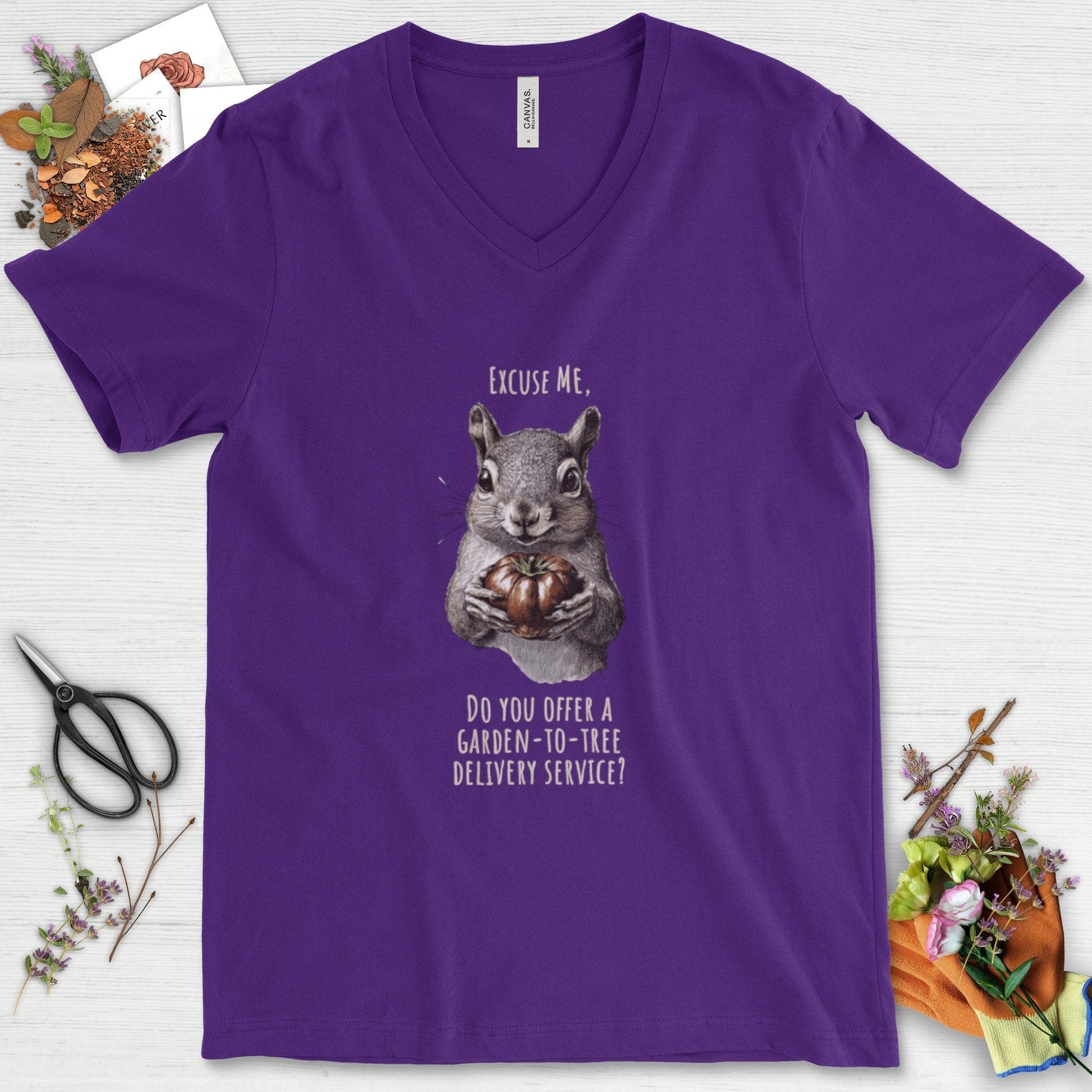 Garden to Tree Delivery V-Neck Team Purple / S T-Shirt