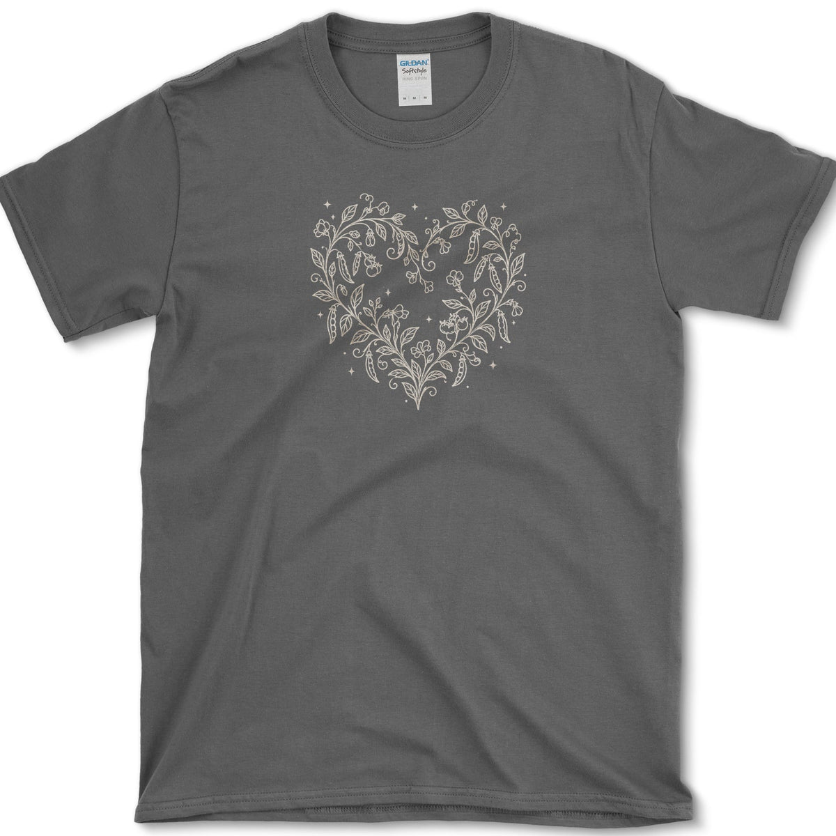 Garden Vine Heart T-Shirt Dark Heather / S Essential Tees