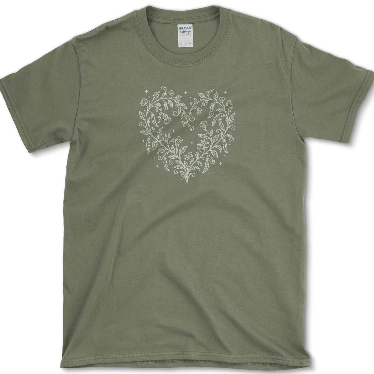 Garden Vine Heart T-Shirt Military Green / S Essential Tees