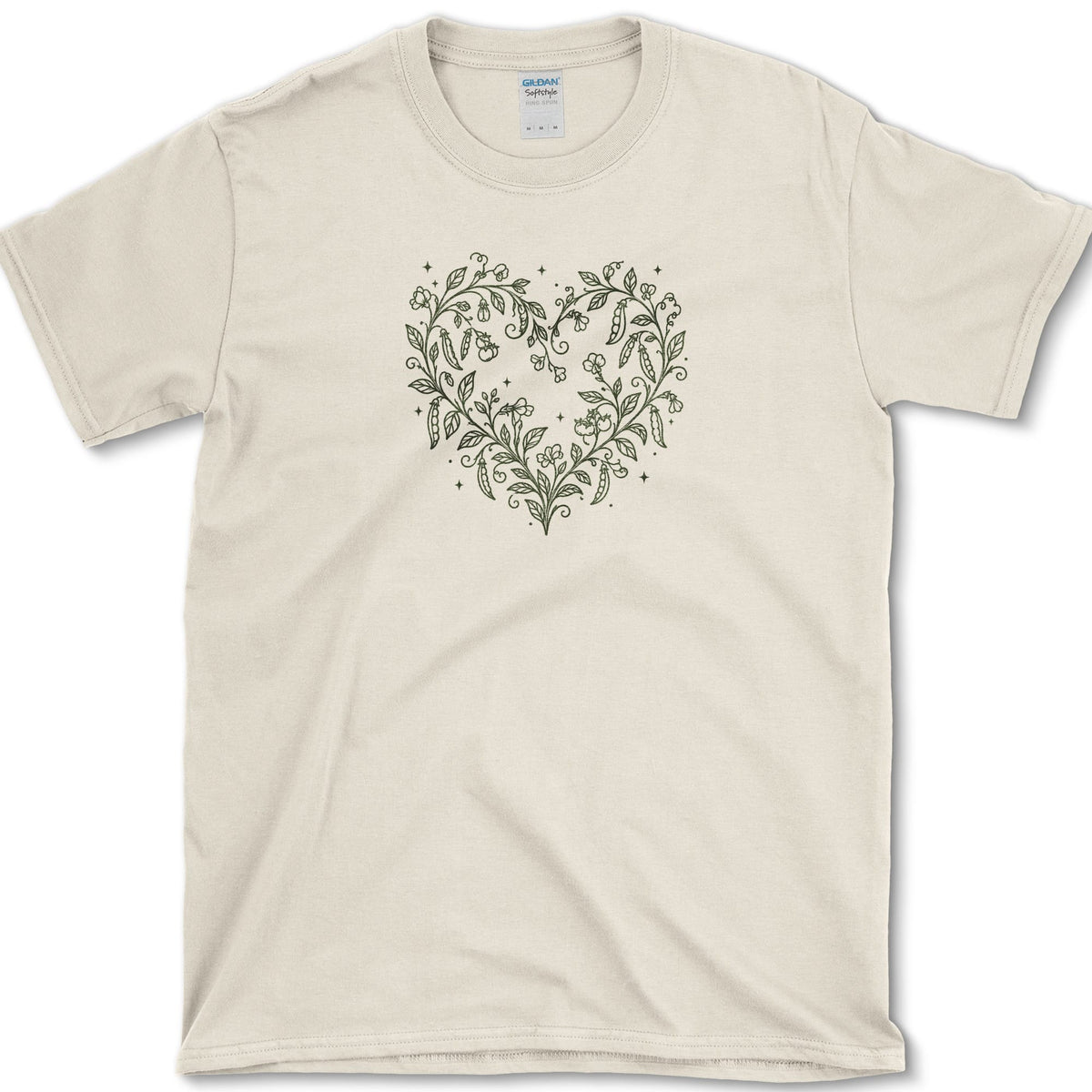 Garden Vine Heart T-Shirt Natural / S Essential Tees