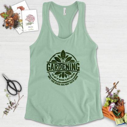 Gardening Art of Moving Plants Racerback Racerback / XS / Mint Physical Item