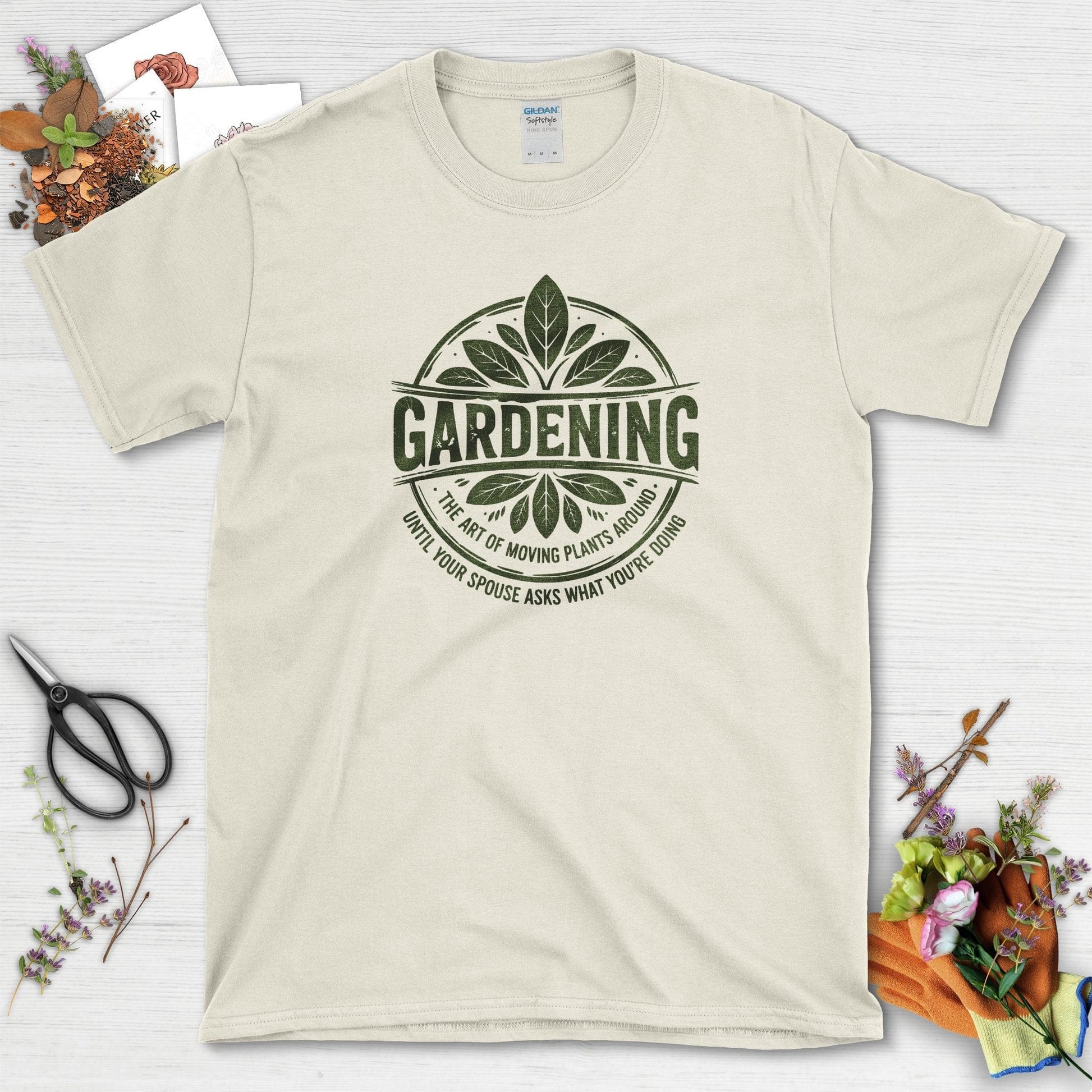 Gardening Art of Moving Plants T-Shirt Natural / S Physical Item