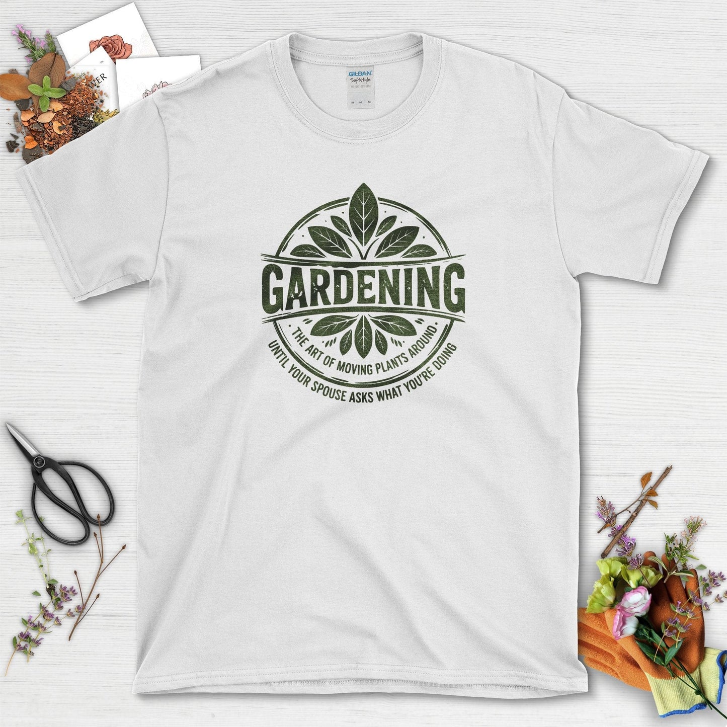 Gardening Art of Moving Plants T-Shirt White / S Physical Item