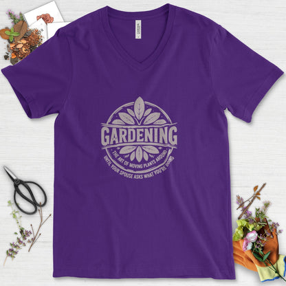 Gardening Art of Moving Plants V-Neck Team Purple / S Physical Item