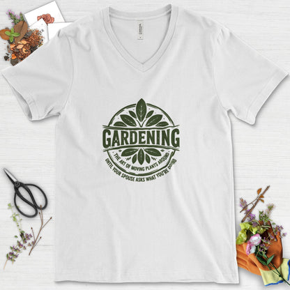 Gardening Art of Moving Plants V-Neck White / S Physical Item