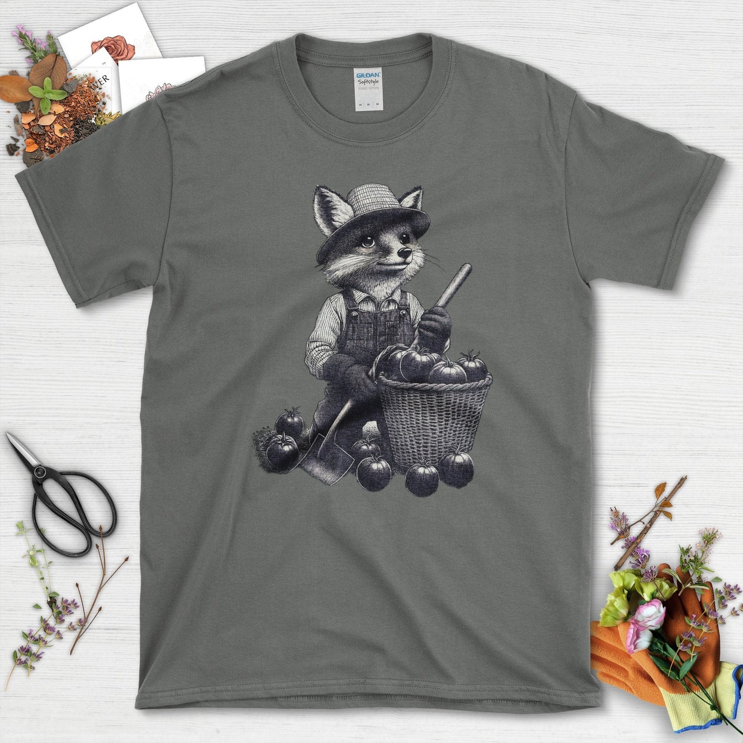 Gardening Fox Harvest T-Shirt Charcoal / S T-Shirt