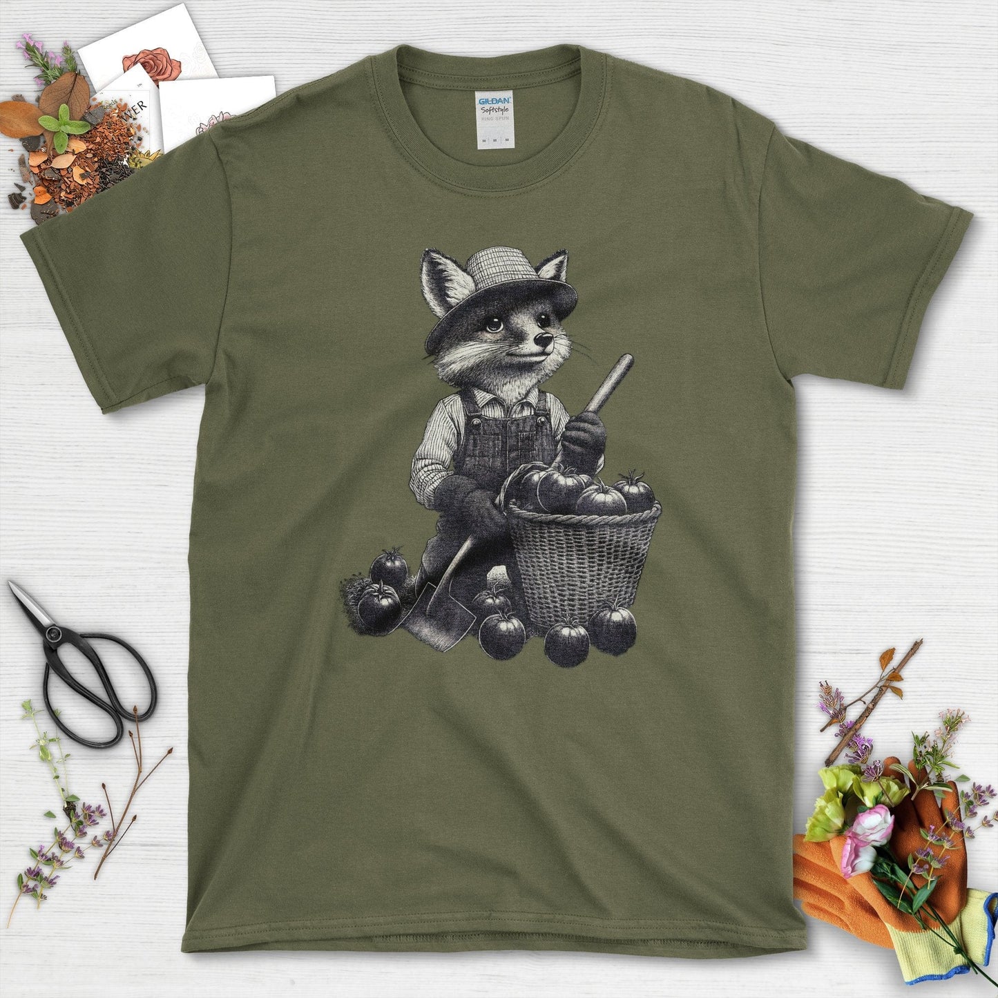 Gardening Fox Harvest T-Shirt Military Green / S T-Shirt