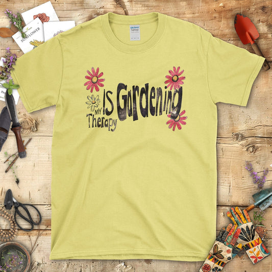 Gardening Is My Therapy Graphic T-Shirt Cornsilk / S T-Shirt