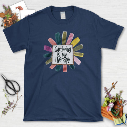 Gardening is My Therapy T-Shirt Navy / S T-Shirt