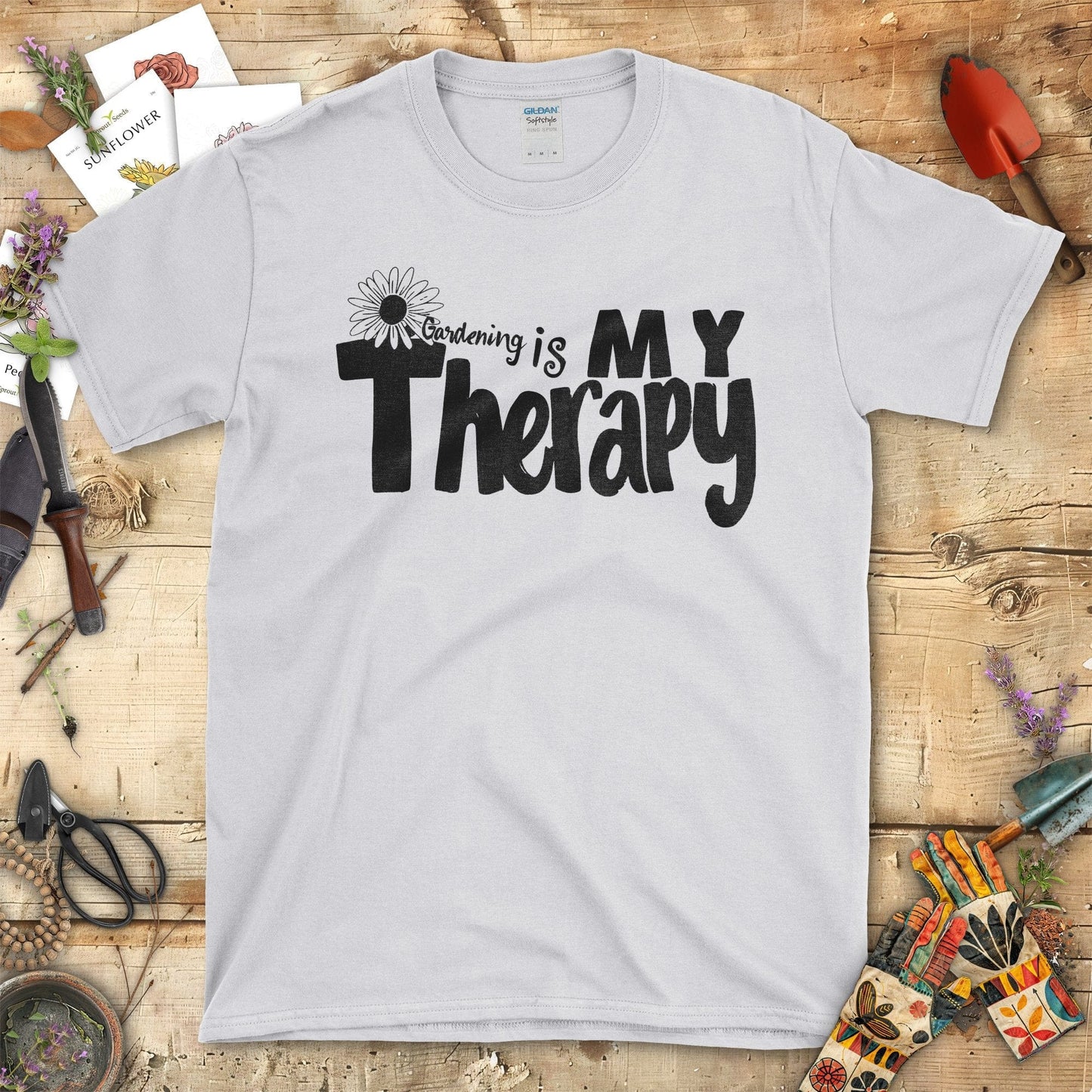 Gardening is My Therapy Vibrant Graphic T-Shirt Sport Grey / S T-Shirt