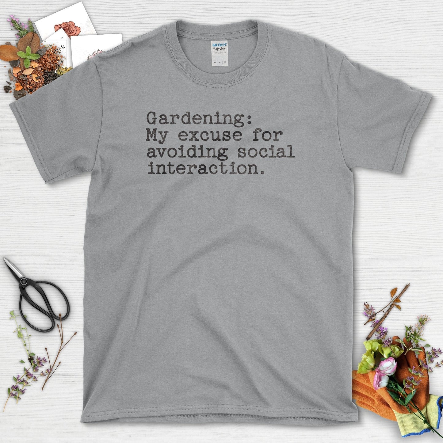 Gardening Social Interaction Avoidance T-Shirt Sport Grey / S T-Shirt