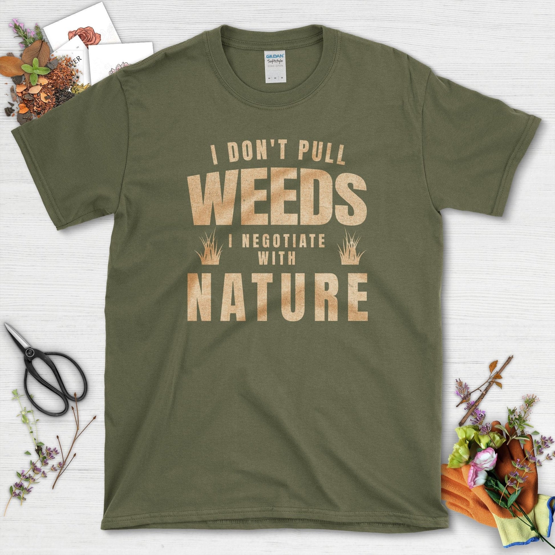 Gardening Weeds Negotiation T-Shirt Military Green / S T-Shirt
