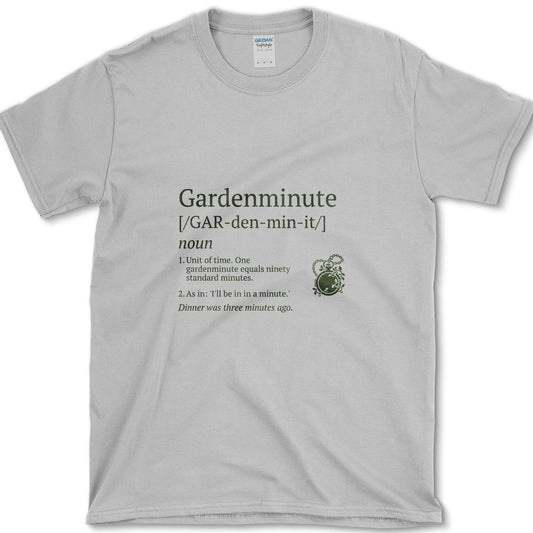 Gardenminute design featuring garden time artwork on a t-shirt