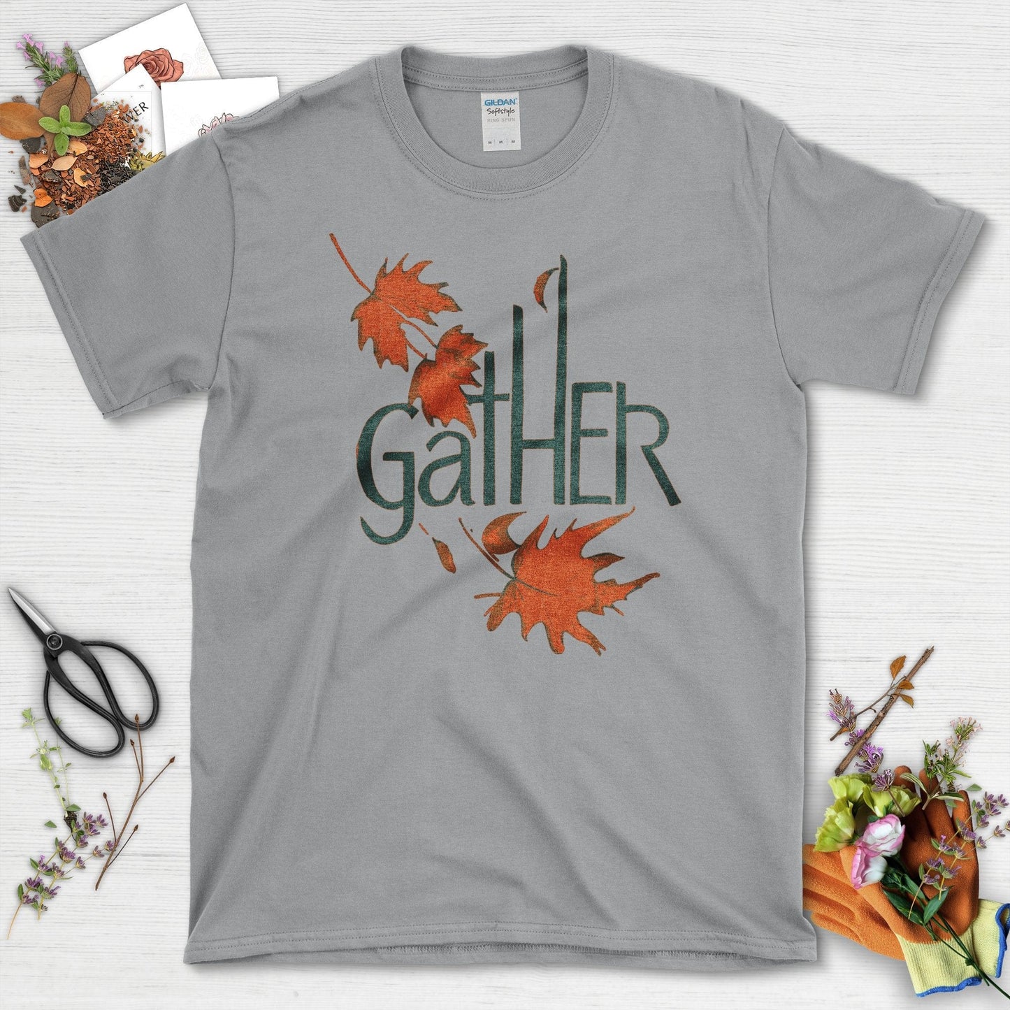 Gather Autumn Leaves T-Shirt T-Shirts / S / Sport Grey Physical Item