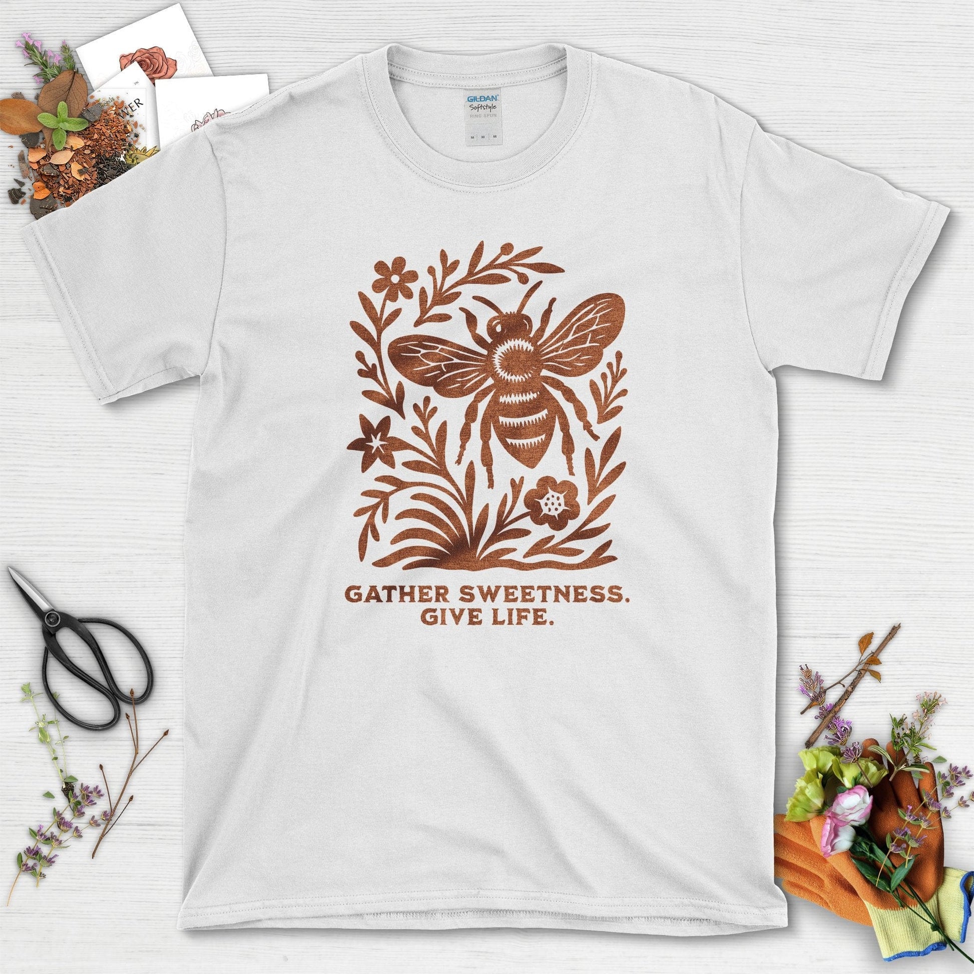 Gather Sweetness Give Life T-Shirt White / S Physical Item