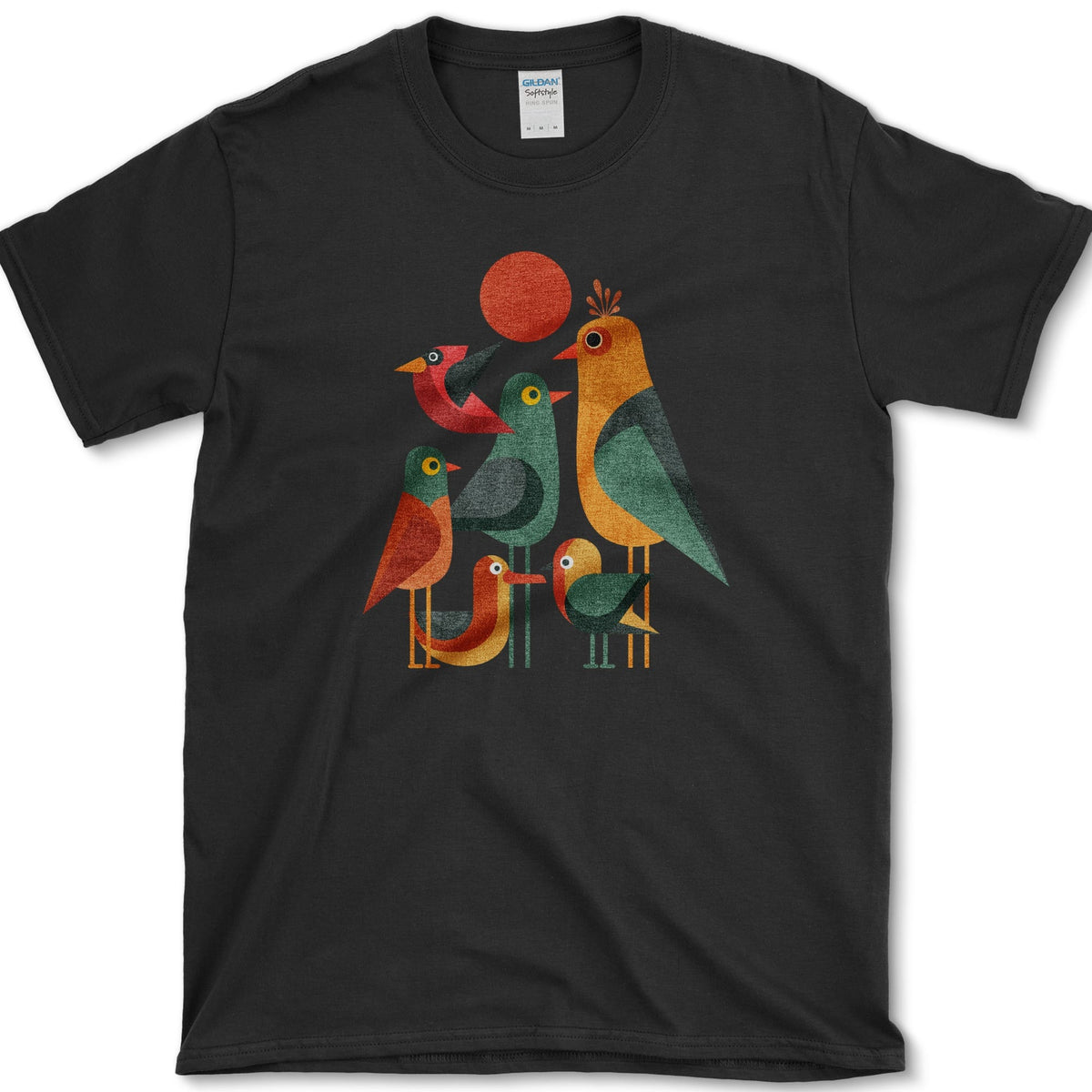 Geometric Garden Birds T-Shirt