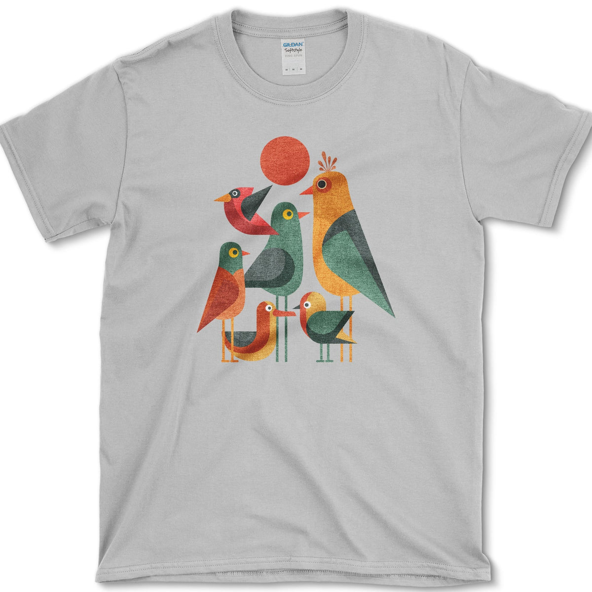 Geometric Garden Birds T-Shirt