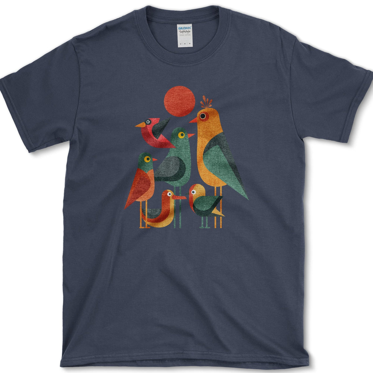 Geometric Garden Birds T-Shirt