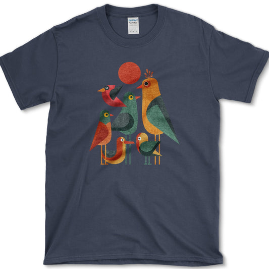 Geometric Garden Birds T-Shirt Essential Tees