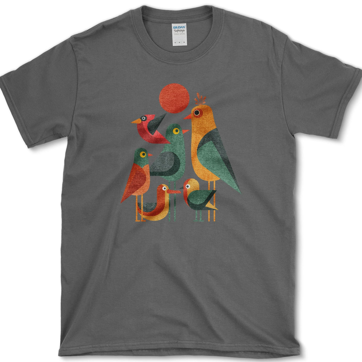 Geometric Garden Birds T-Shirt