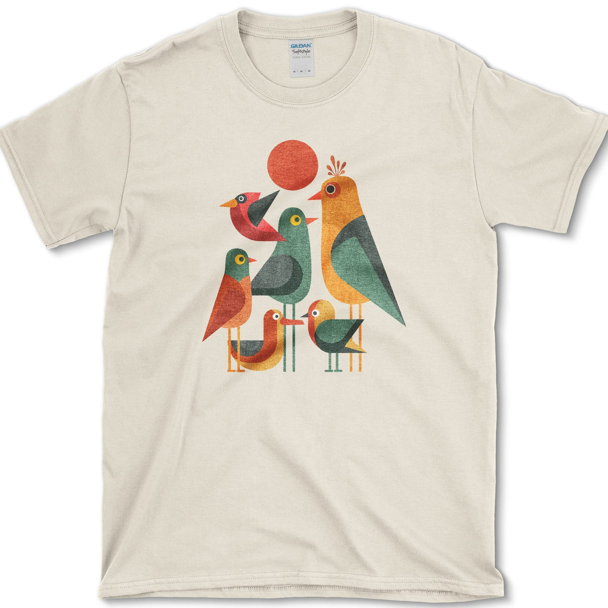 Geometric Garden Birds T-Shirt