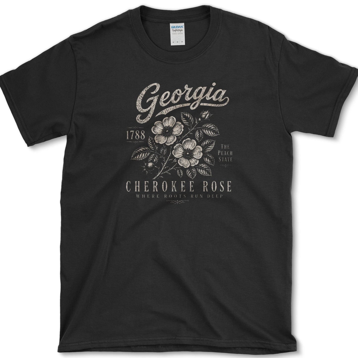 Georgia Cherokee Rose T-Shirt S / Black Essential Tees
