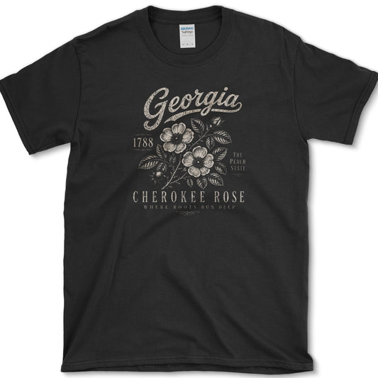 Georgia Cherokee Rose T-Shirt S / Black Essential Tees