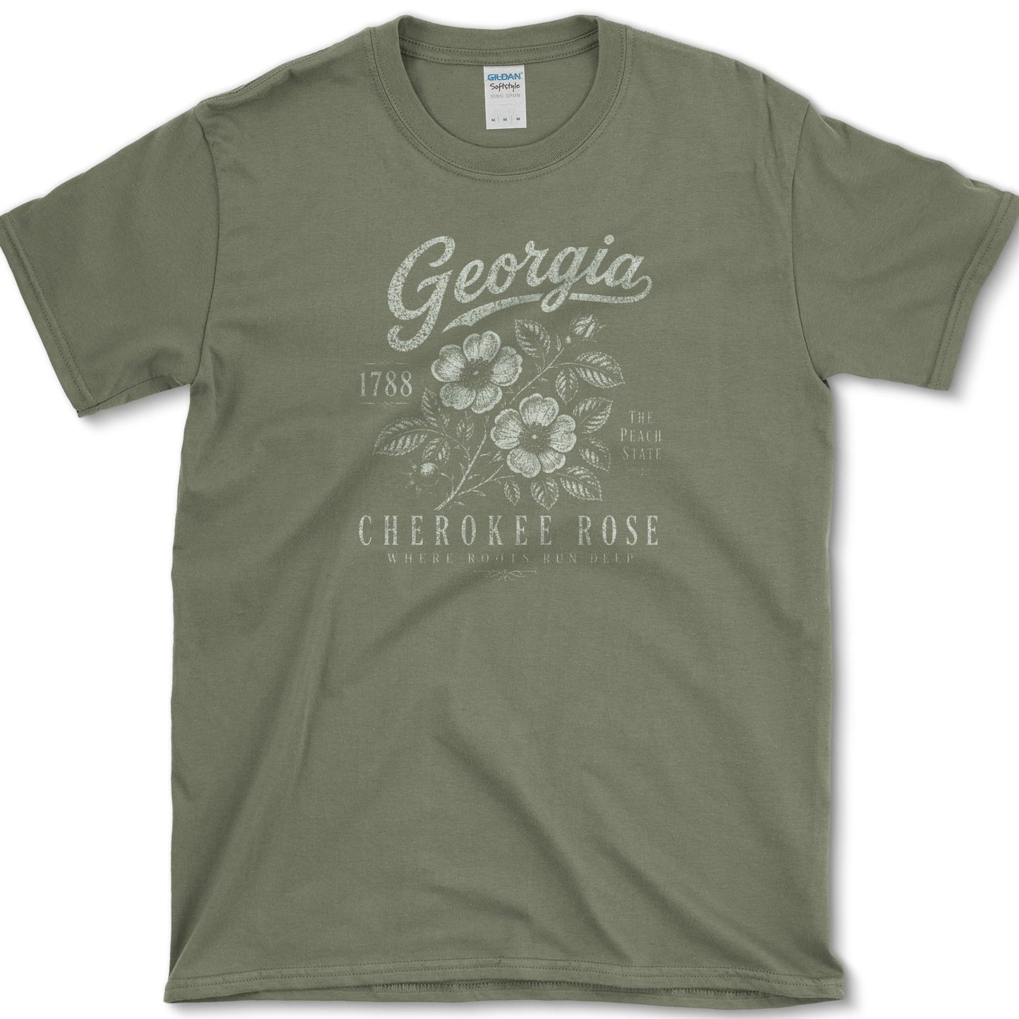 Georgia Cherokee Rose T-Shirt S / Military Green Essential Tees
