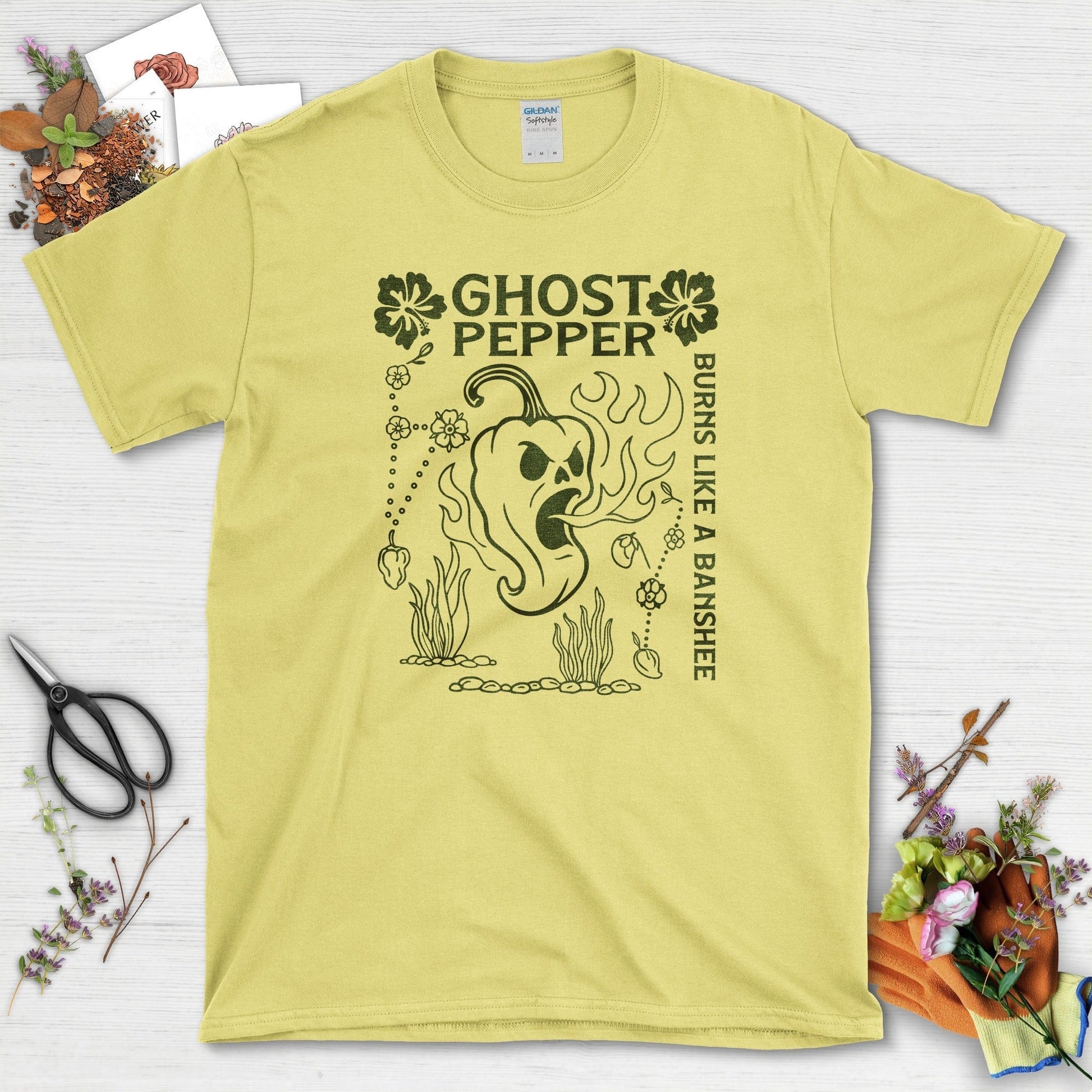 Ghost Pepper Burns Like Banshee T-Shirt Cornsilk / M Physical Item