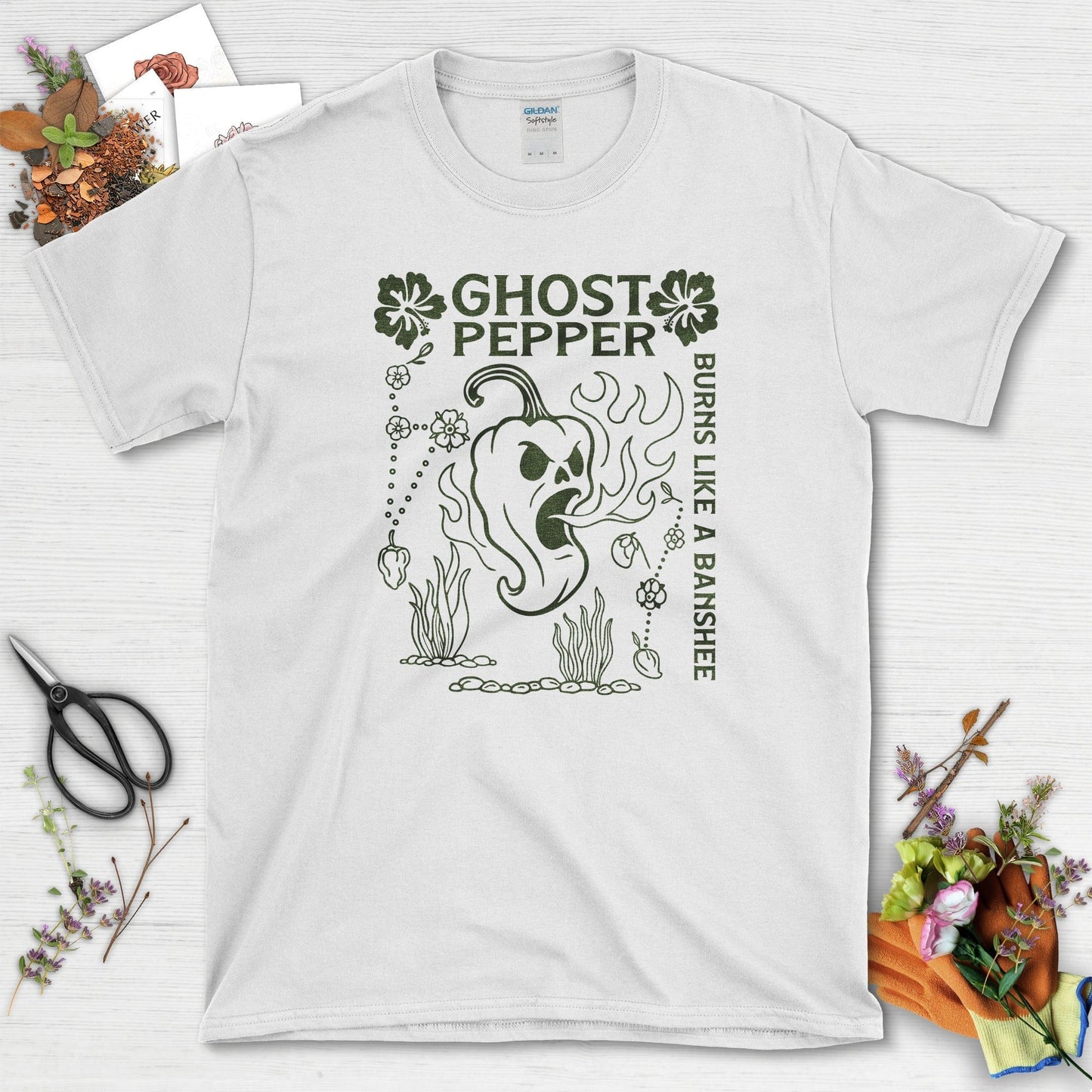 Ghost Pepper Burns Like Banshee T-Shirt White / M Physical Item