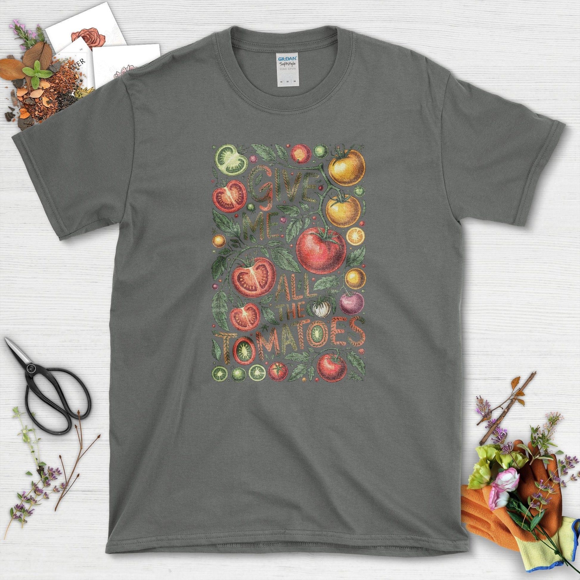 Give Me All the Tomatoes T-Shirt Charcoal / S Physical Item