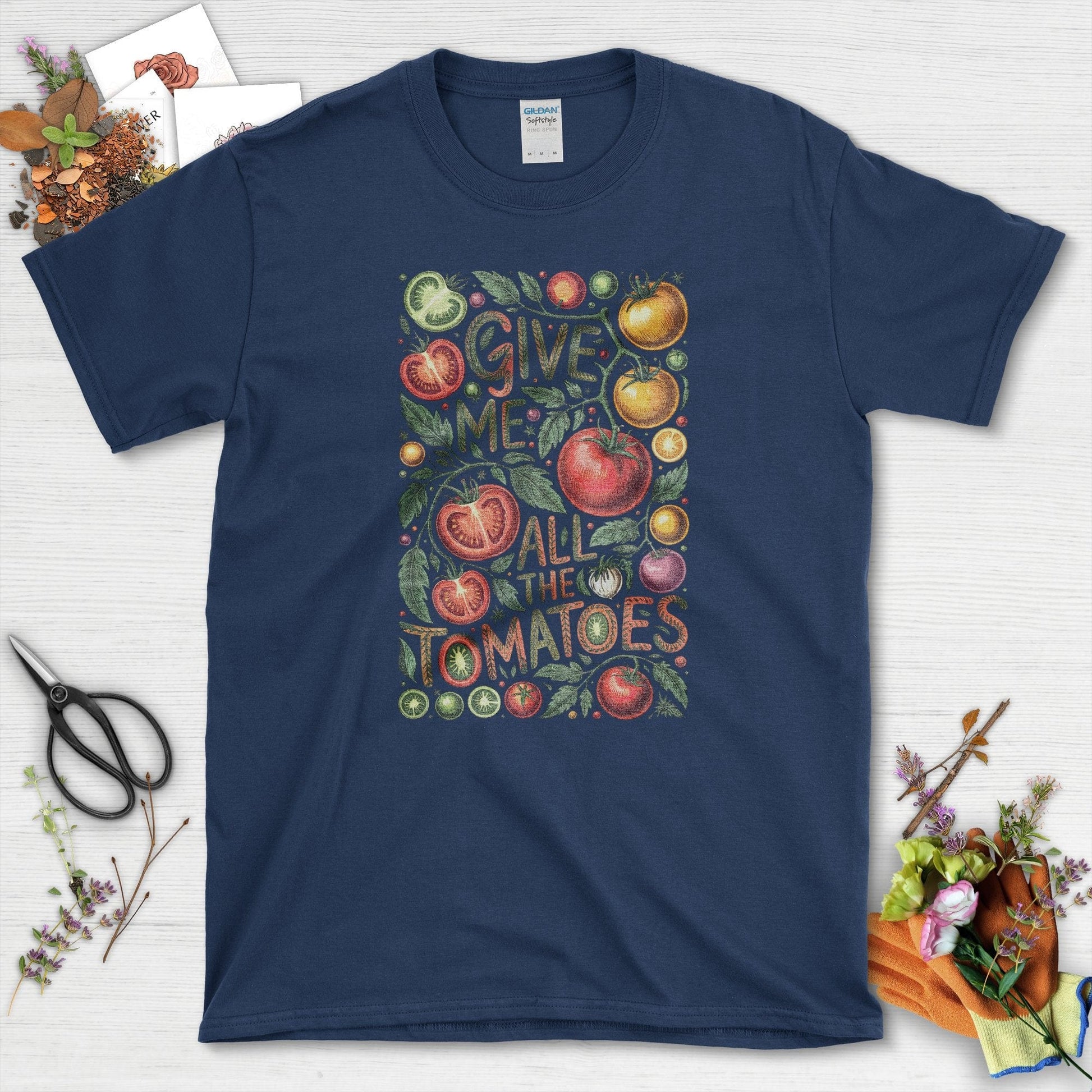 Give Me All the Tomatoes T-Shirt Navy / S Physical Item