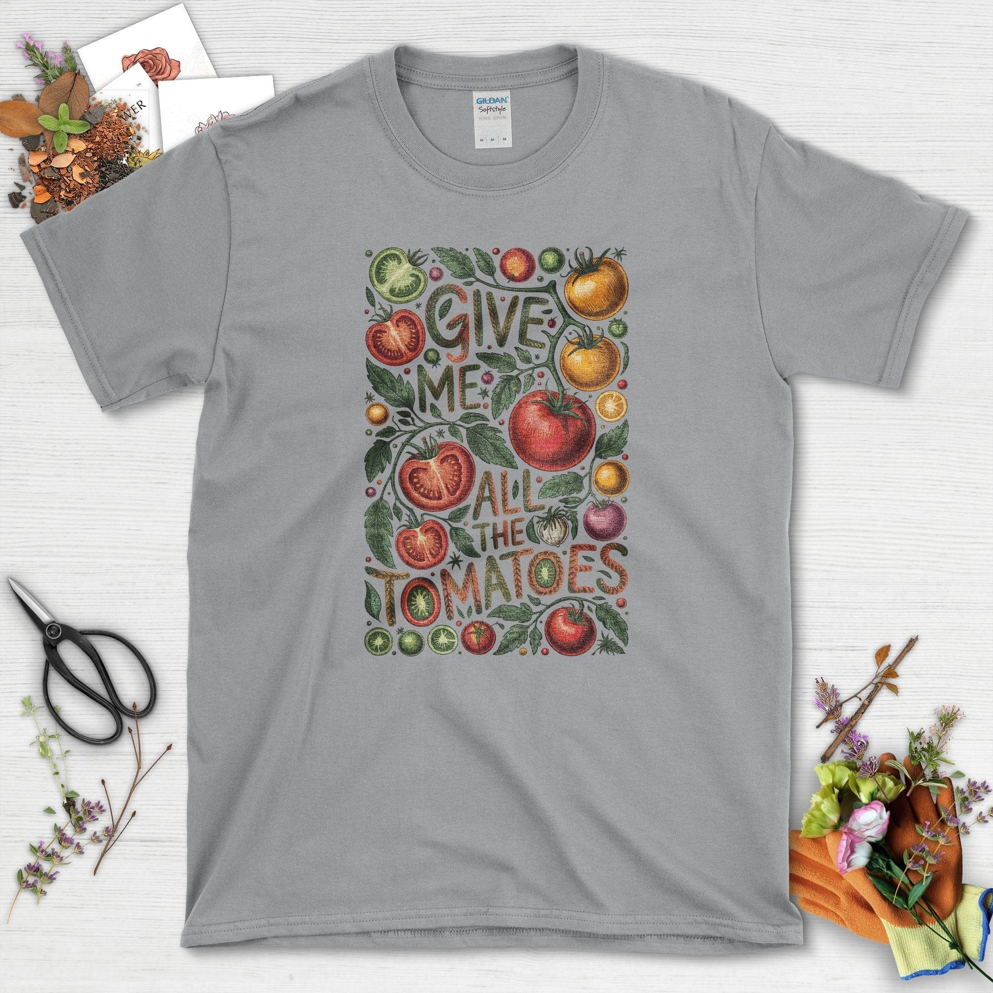 Give Me All the Tomatoes T-Shirt Sport Grey / S Physical Item
