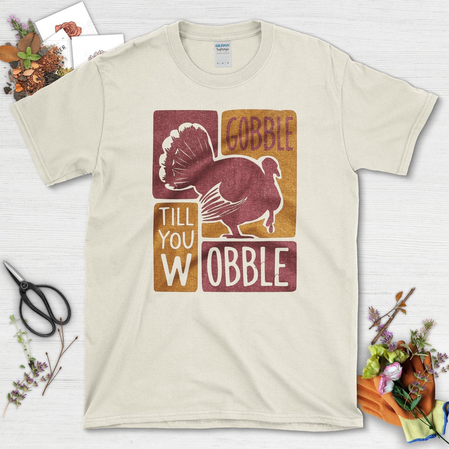 Gobble Till You Wobble T-Shirt T-Shirts / S / Natural Physical Item