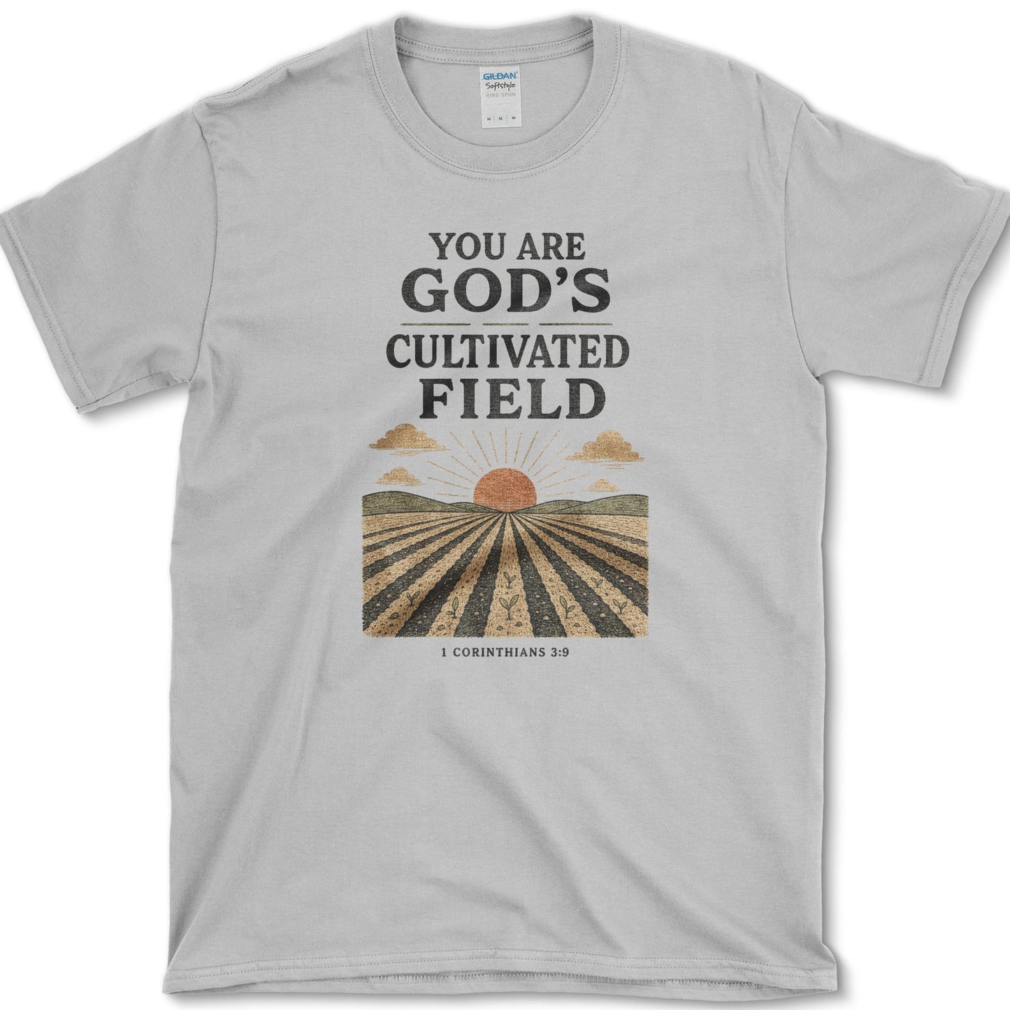 God's Cultivated Field design featuring cultivated field artwork on a t-shirt