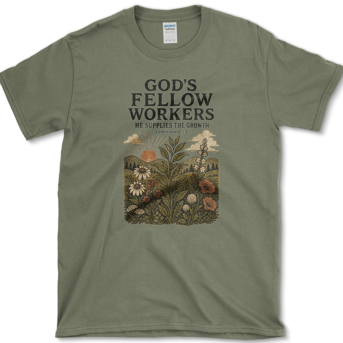 God's Fellow Workers T-Shirt Military Green / S Essential Tees
