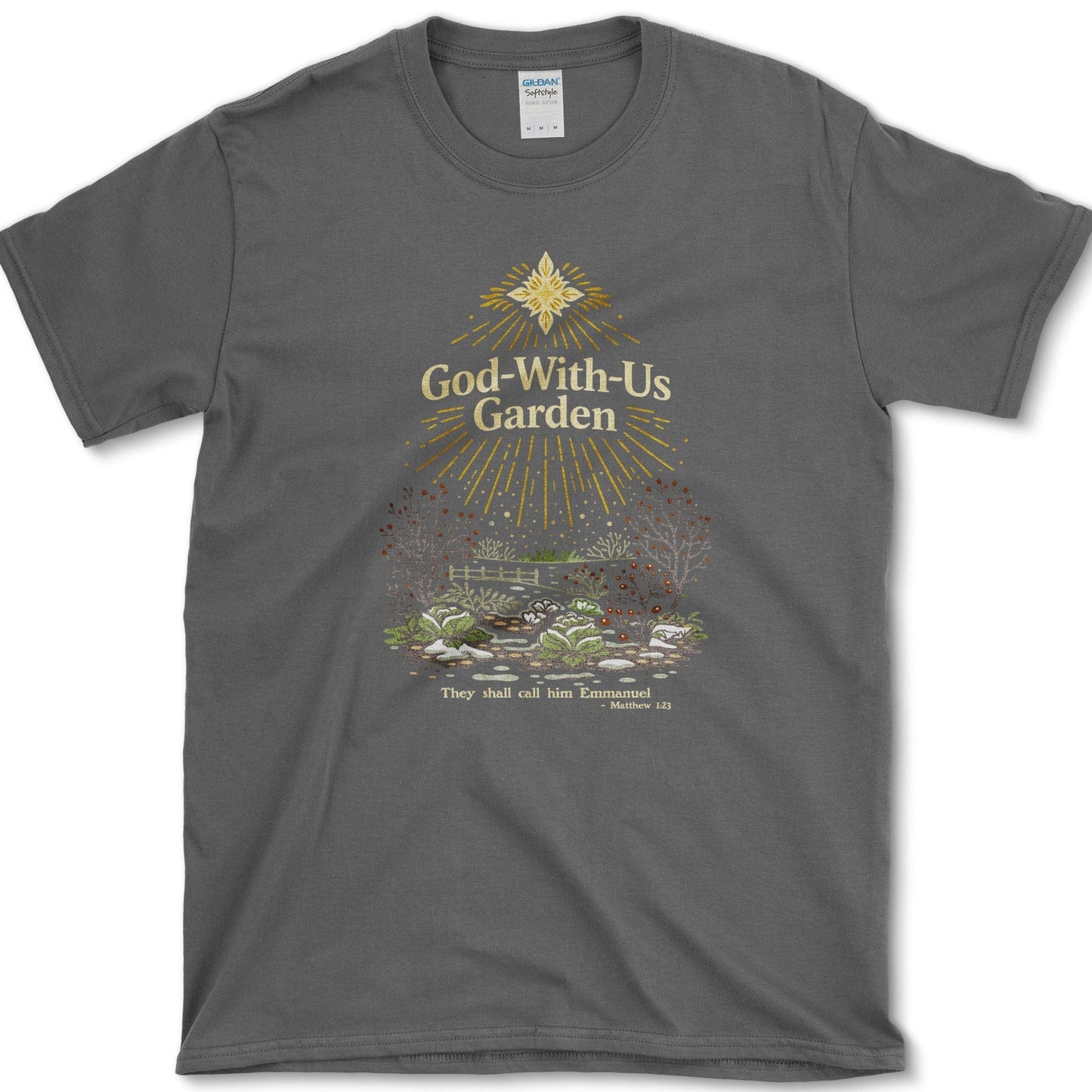 God-With-Us T-Shirt Essential Tees / S / Dark Heather Physical Item