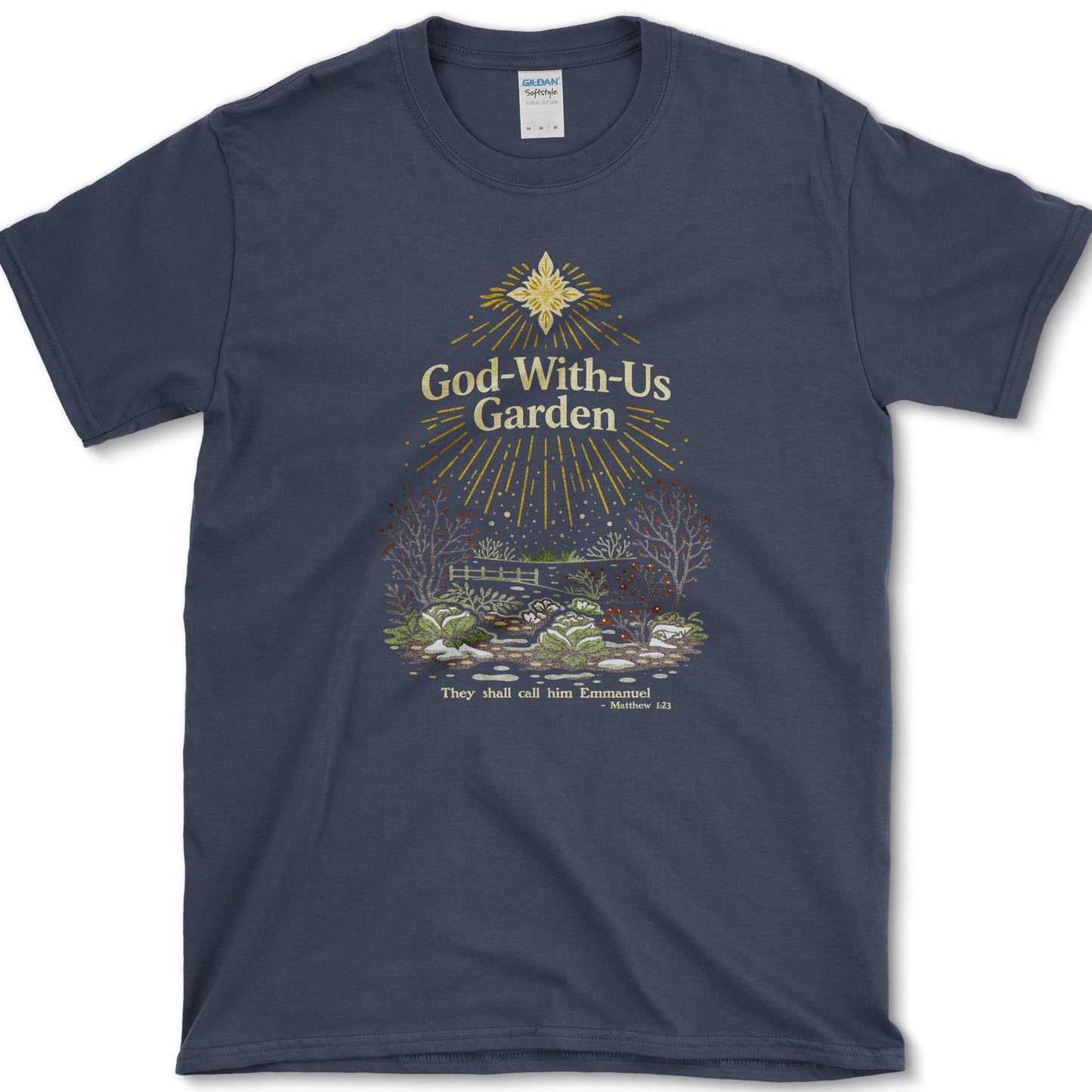 God-With-Us T-Shirt Essential Tees / S / Navy Physical Item