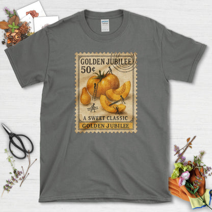 Golden Jubilee Classic Stamp T-Shirt Charcoal / S Physical Item