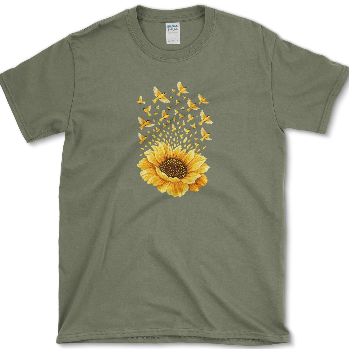 Goldfinch Sunflower T-Shirt Military Green / S Essential Tees