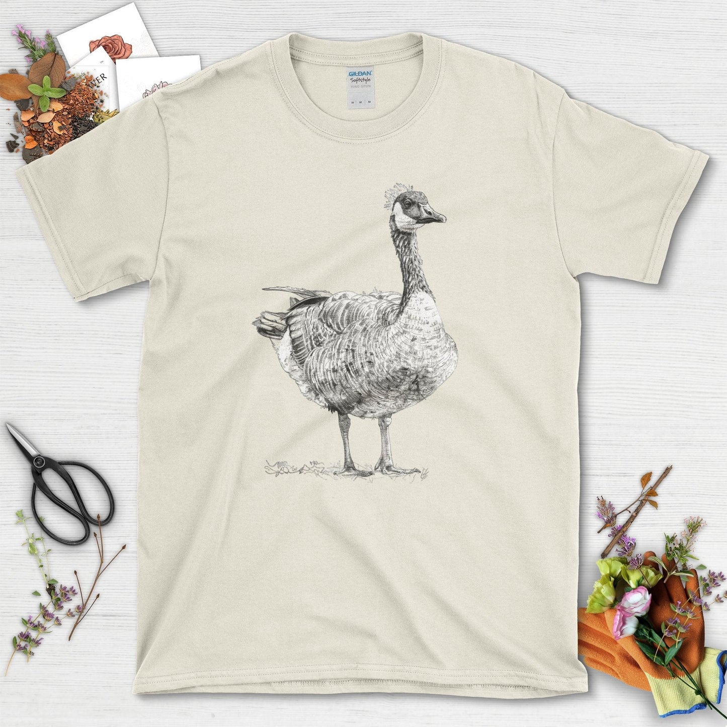 Goose Illustration T-Shirt Natural / S T-Shirt