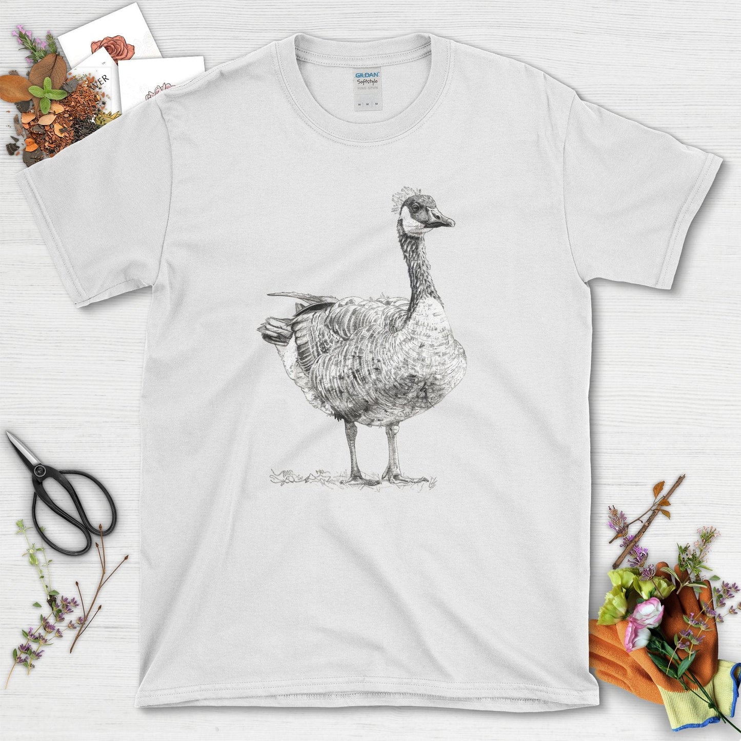 Goose Illustration T-Shirt White / S T-Shirt