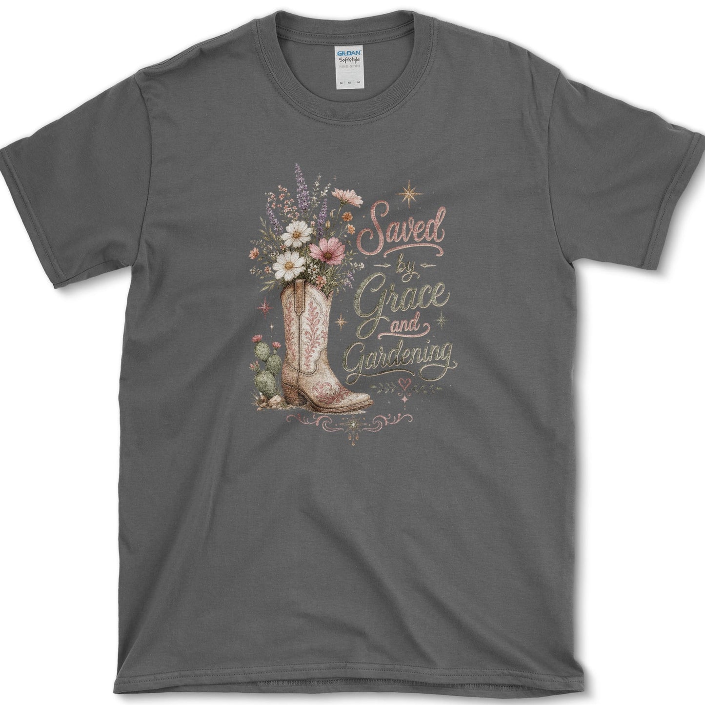 Grace And Gardening T-Shirt Dark Heather / S Essential Tees