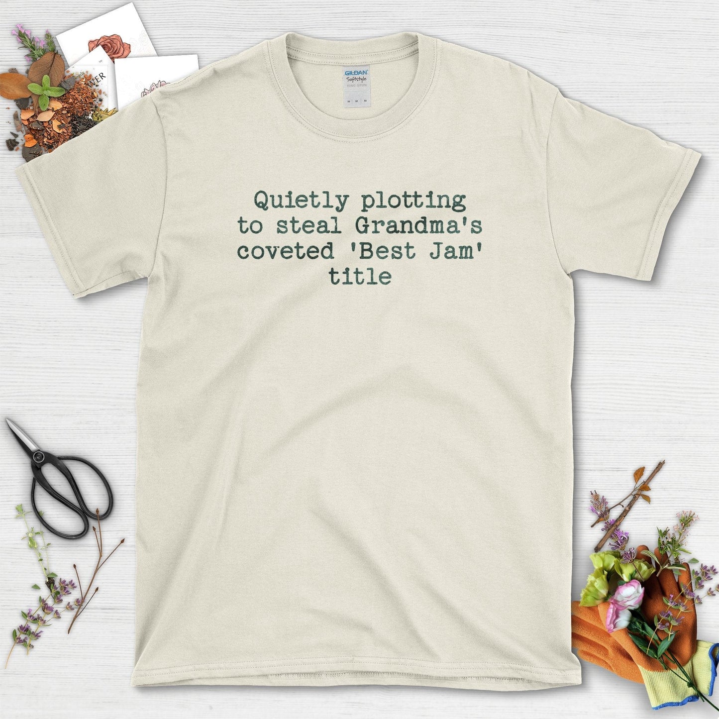 Grandma's Best Jam Title T-Shirt Natural / S / T-Shirts Physical Item