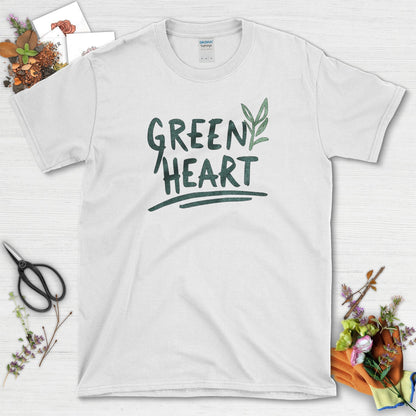 Green Heart Garden T-Shirt T-Shirts / S / White Physical Item