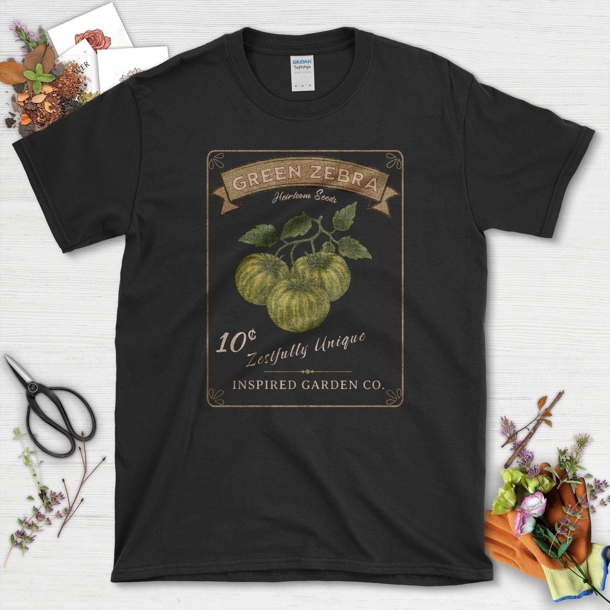 Green Zebra Heirloom Seeds T-Shirt Black / S Physical Item