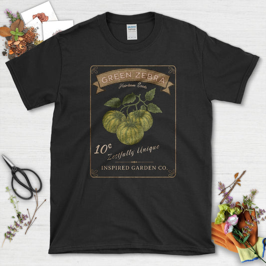 Green Zebra Heirloom Seeds T-Shirt Black / S Physical Item
